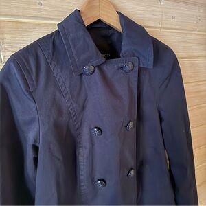 Talbots Navy Double Breasted Peacoat SP Red Collar Lining Classic Style